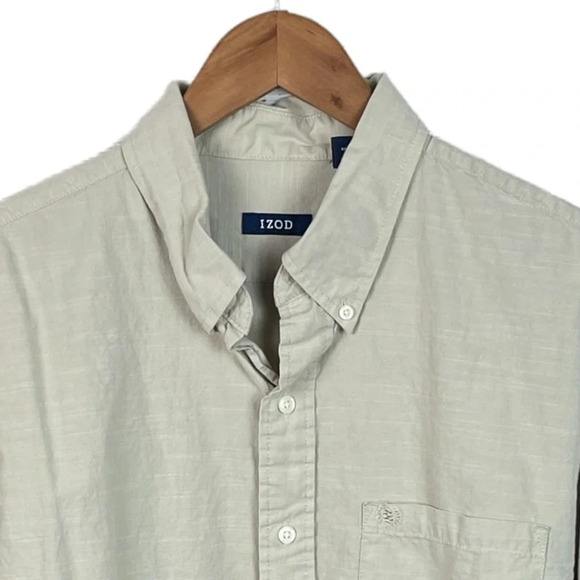BF992 Mens IZOD Designer Brand Casual Button Down Shirt L - Picture 3 of 4
